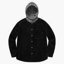 Supreme Hooded Color Blocked Corduroy Shirt Black/gray