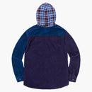 Supreme Hooded Color Blocked Corduroy Shirt Royal/purple