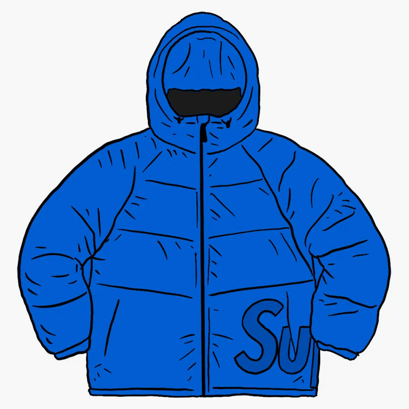 Supreme Hooded Down Down Jacket Fluorescent Blue