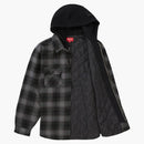 Supreme Hooded Flannel Zip Up Shirt Black