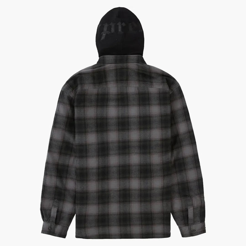 Nejvyšší kapucí flanel na zip Up Black