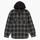 Supreme Hooded Flannel Zip Up Shirt Black
