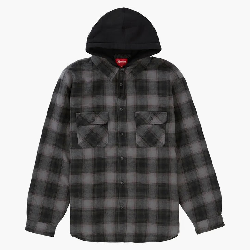 Nejvyšší kapucí flanel na zip Up Black