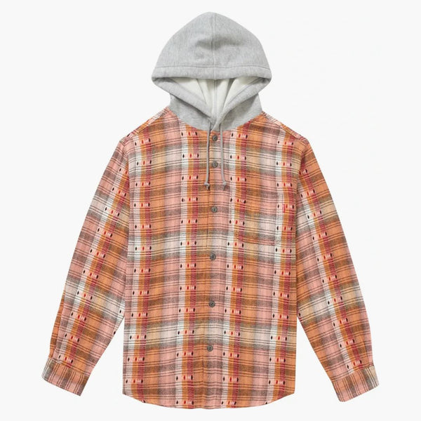 Supreme Hooded Jacquard Flannel Shirt Orange