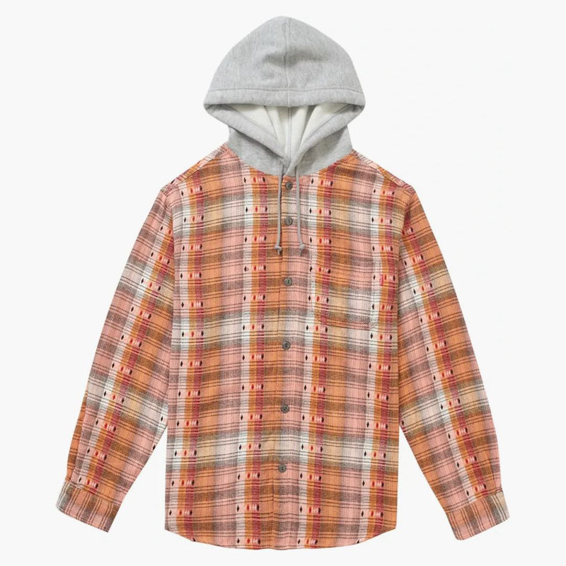 Supreme Hooded Jacquard Flannel Shirt Orange