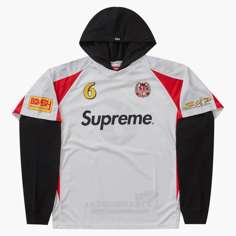 Nejvyšší kapucí fotbalový dres bílý