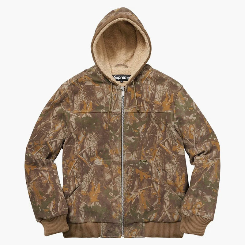 Supreme Hooded Suede Work Jacket Tree Camo
