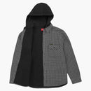 Supreme Houndstooth Flannel Hooded Shirt Black