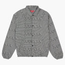 Supreme Houndstooth Logos Snap Front Jacket Black