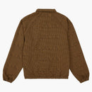 Supreme Houndstooth Logos Snap Front Jacket Brown