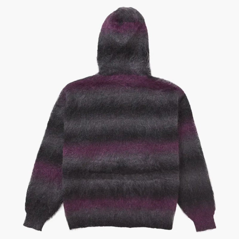 Glamour isterico supremo Mohair Zip Up Black con cappuccio