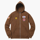 Supreme Hysteric Glamor Patches Zip Up Sweatshirt Brown