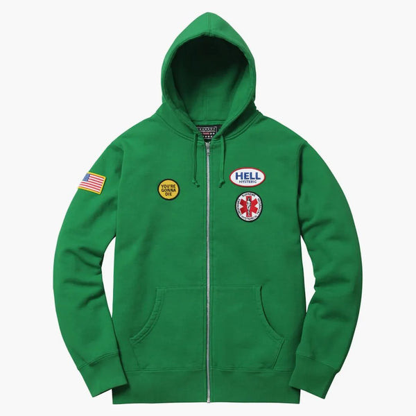 Nejvyšší hysterické kouzelné skvrny Zip Up mikina zelená