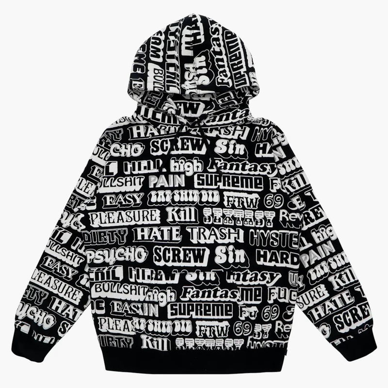 Supreme Hysteric Glamour Text Hoodie Black