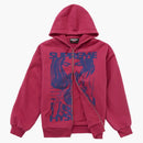 Supreme Hysteric Glamor Thermal Lined Zip Up Hooded Sweatshirt Washed Red