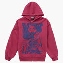 Supreme Hysteric Glamor Thermal Lined Zip Up Hooded Sweatshirt Washed Red