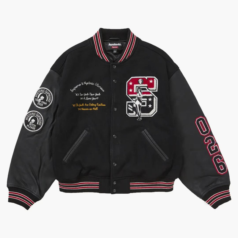 Supreme Hysteric Glamour Varsity Jacket Black