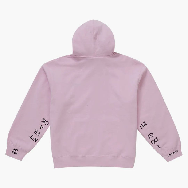 Supreme Idgaf Zip Up Hooded Sweatshirt Pink
