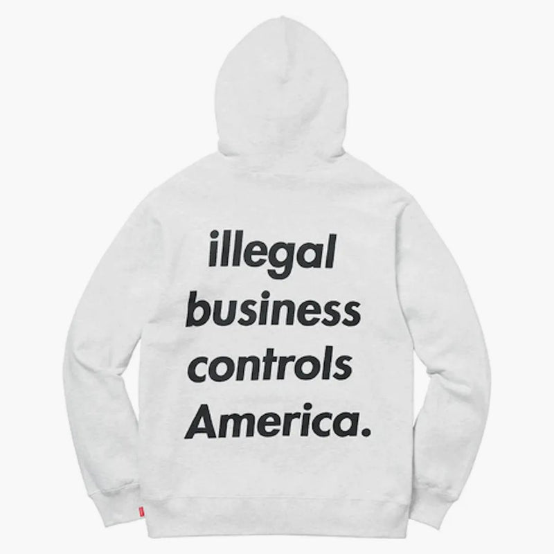 Supreme Illegal Business Hooded Sweatshirt Ash Grey