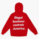 Sudadera suprema de negocios ilegales con capucha roja