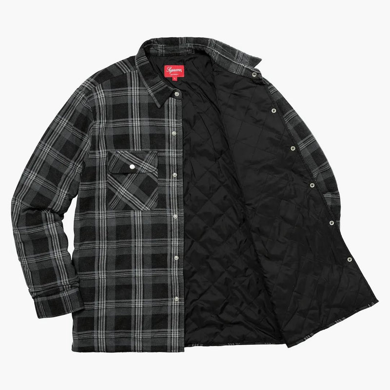 Supreme Independent Quilted Flannel Shirt Black