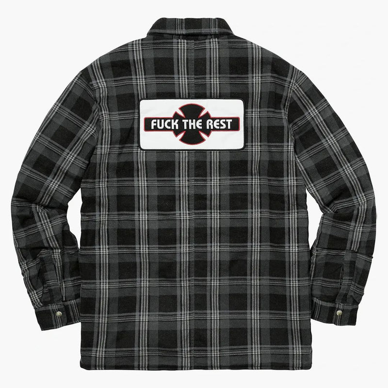 Supreme Independent Quilted Flannel Shirt Black