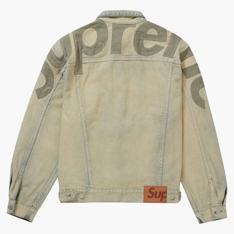 Supreme Inset Logo Denim Trucker Jacket Dirty