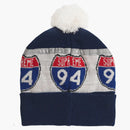 Supreme Interstate Reflective Beanie Dark Blue