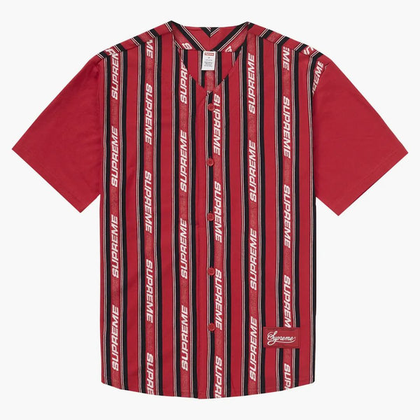 Supreme Jacquard Logo Baseball Jersey Red
