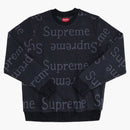 Supreme Jacquard Logo Crewneck Black