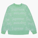 Supreme Jacquard Logo Crewneck Light Green