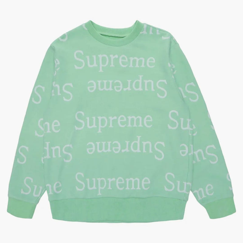 Nejvyšší jacquard logo CrewNeck Light Green
