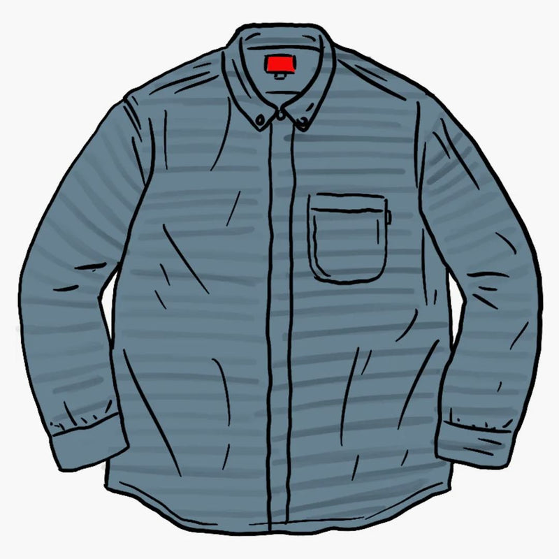 Supreme Jacquard Logos denim Shirt Blue