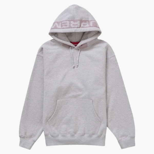 Supreme Jacquard Stripe Hooded Sweatshirt Ash Grey