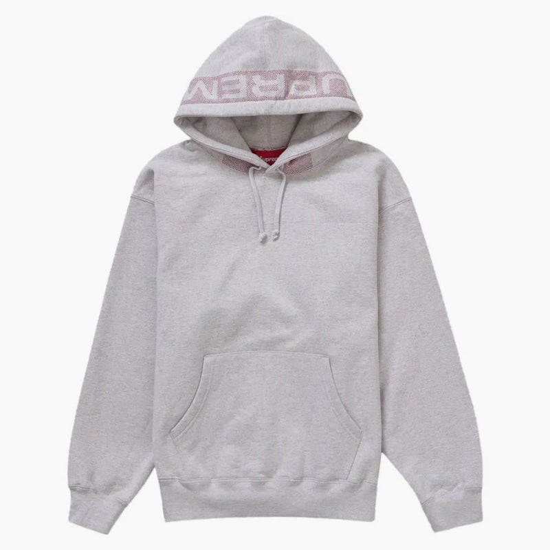 Supreme Jacquard Stripe Hooded Sweatshirt Ash Grey