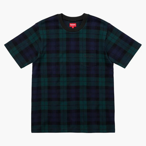 Nejvyšší jacquard Tartan Plaid Pocket Tea Navy