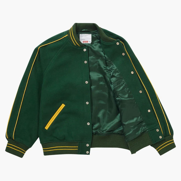 Supreme Jamie Reid It's All Bollocks Varsity Jacket Dark Green