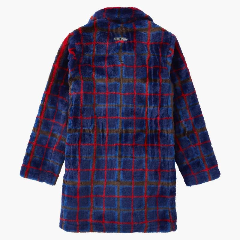 Nejvyšší Jean Paul Gaultier dvojitý prsa Plaid Faux pro kabát modré