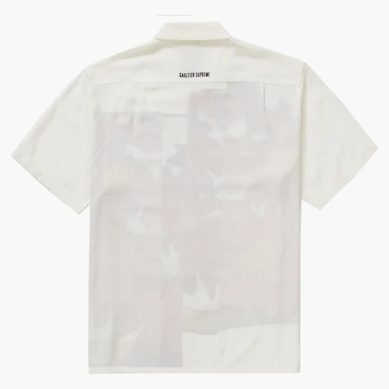 Nejvyšší Jean Paul Gaultier Flower Power Rayon Shirt White