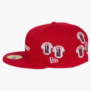 Supreme Jerseys Box Logo New Era Fitted Hat Red