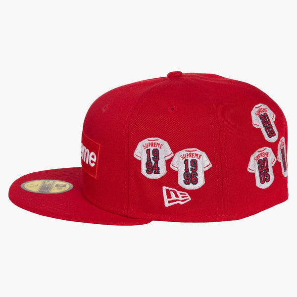 Supreme Jerseys Box Logo New Era Fitted Hat Red