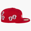 Supreme Jerseys Box Logo New Era Fitted Hat Red
