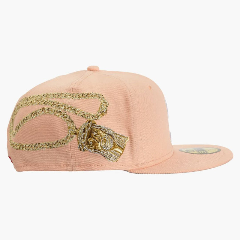 Logo Supreme Jesus Piece S Nová éra 59fifty má světle růžovou