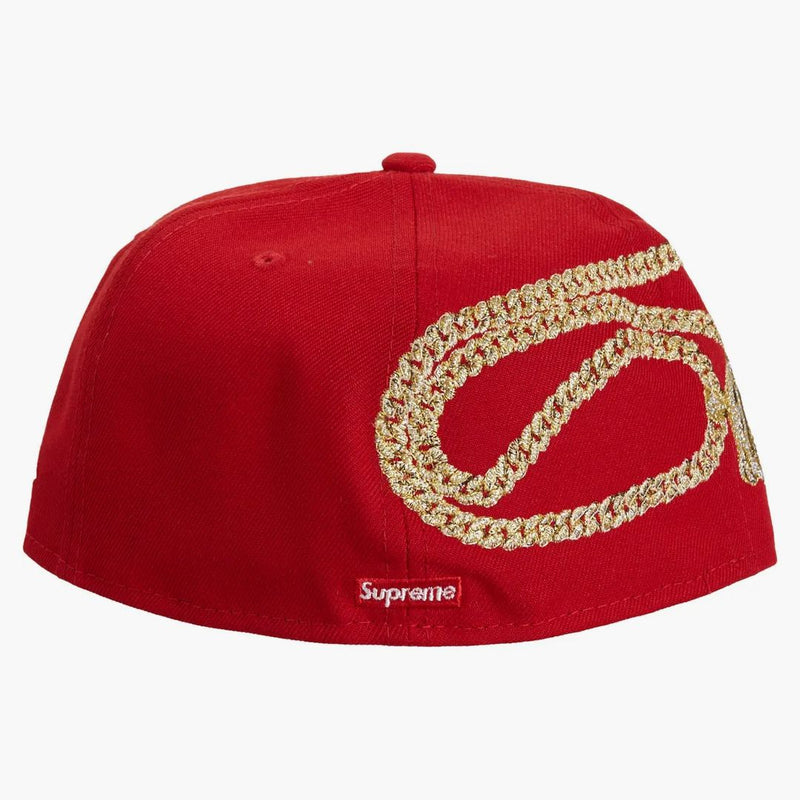 Supremo Jesús Piega S logotipo New Era 59Fifty tiene rojo