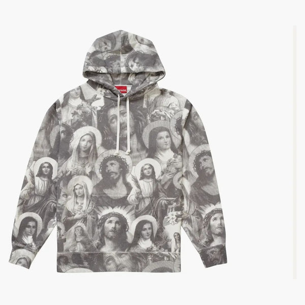 Supreme Jesus and Mary Hooded Sweatshirt Dark Gray
