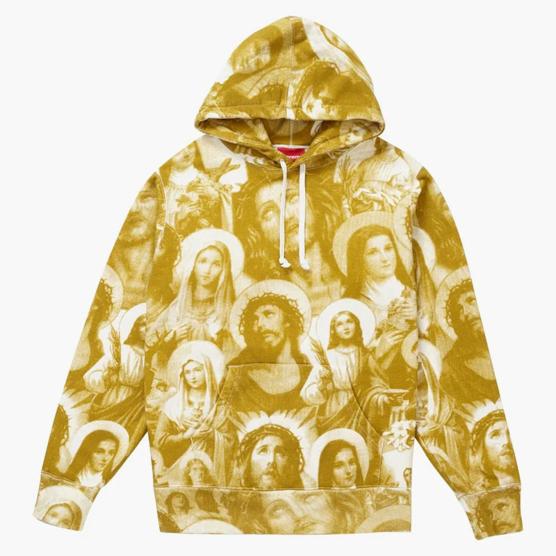 Supreme Jesus and Mary Hooded Sweatshirt Gold