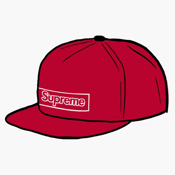 Supreme Kaws Chalk-logotyp 5-panel röd