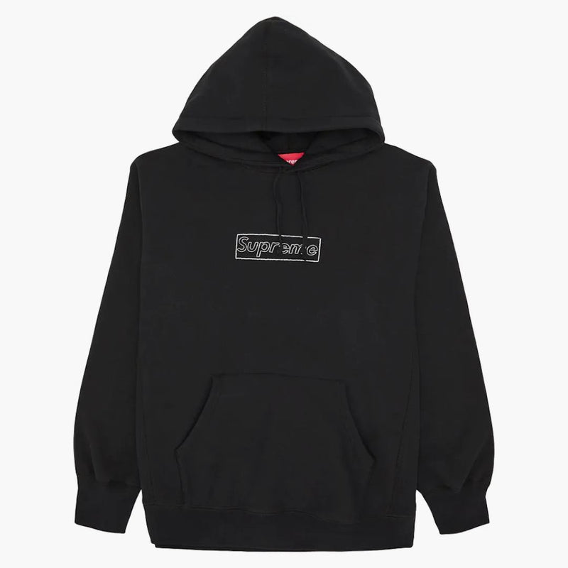 Supreme Kaws Chalk Logo Hooded Sweatshirt svart