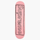 Supreme kaws chalk logo skateboard deck pink