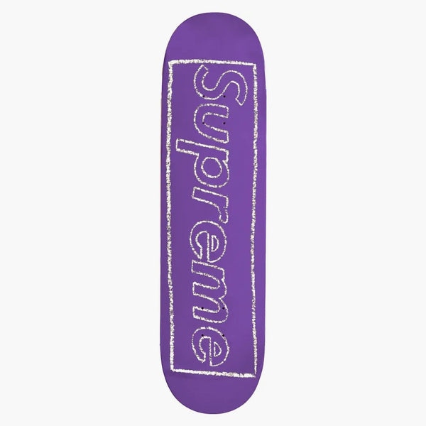 Supreme Kaws Chalk logo skateboard däck lila